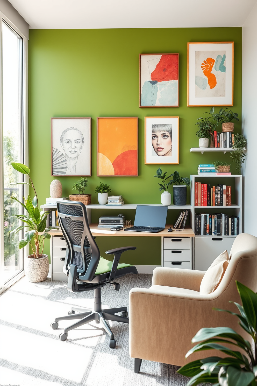 Green Study Room Design Ideas 10