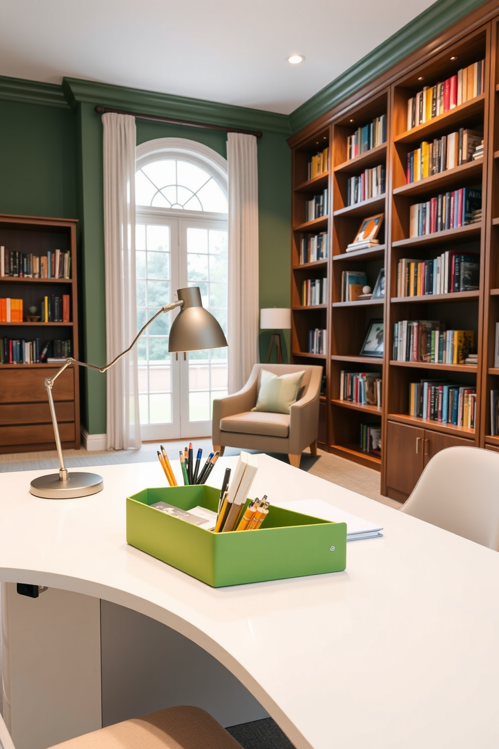 Green Study Room Design Ideas 21