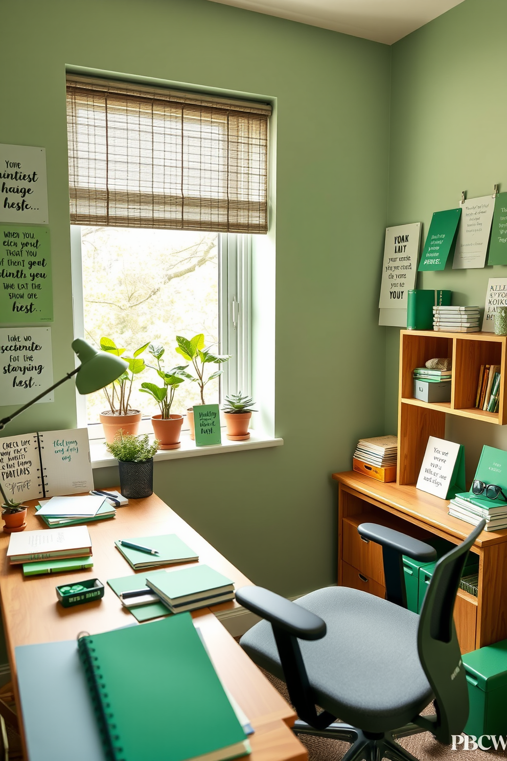 Green Study Room Design Ideas 23