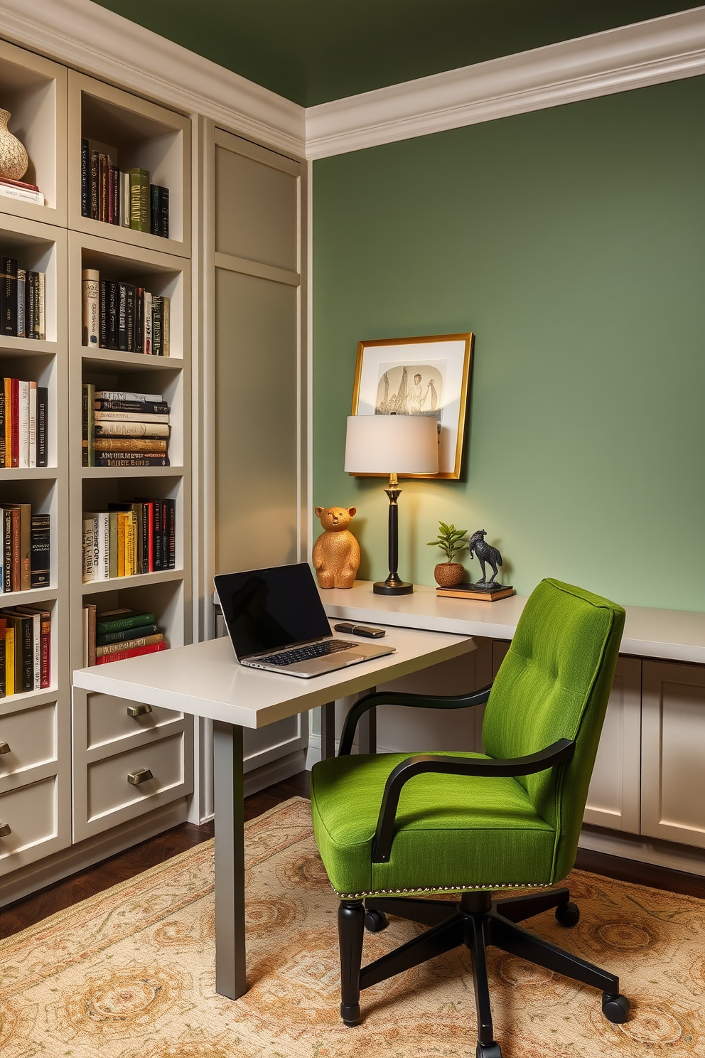 Green Study Room Design Ideas 30