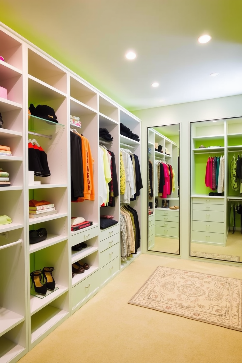 Green Walk In Closet Design Ideas 1