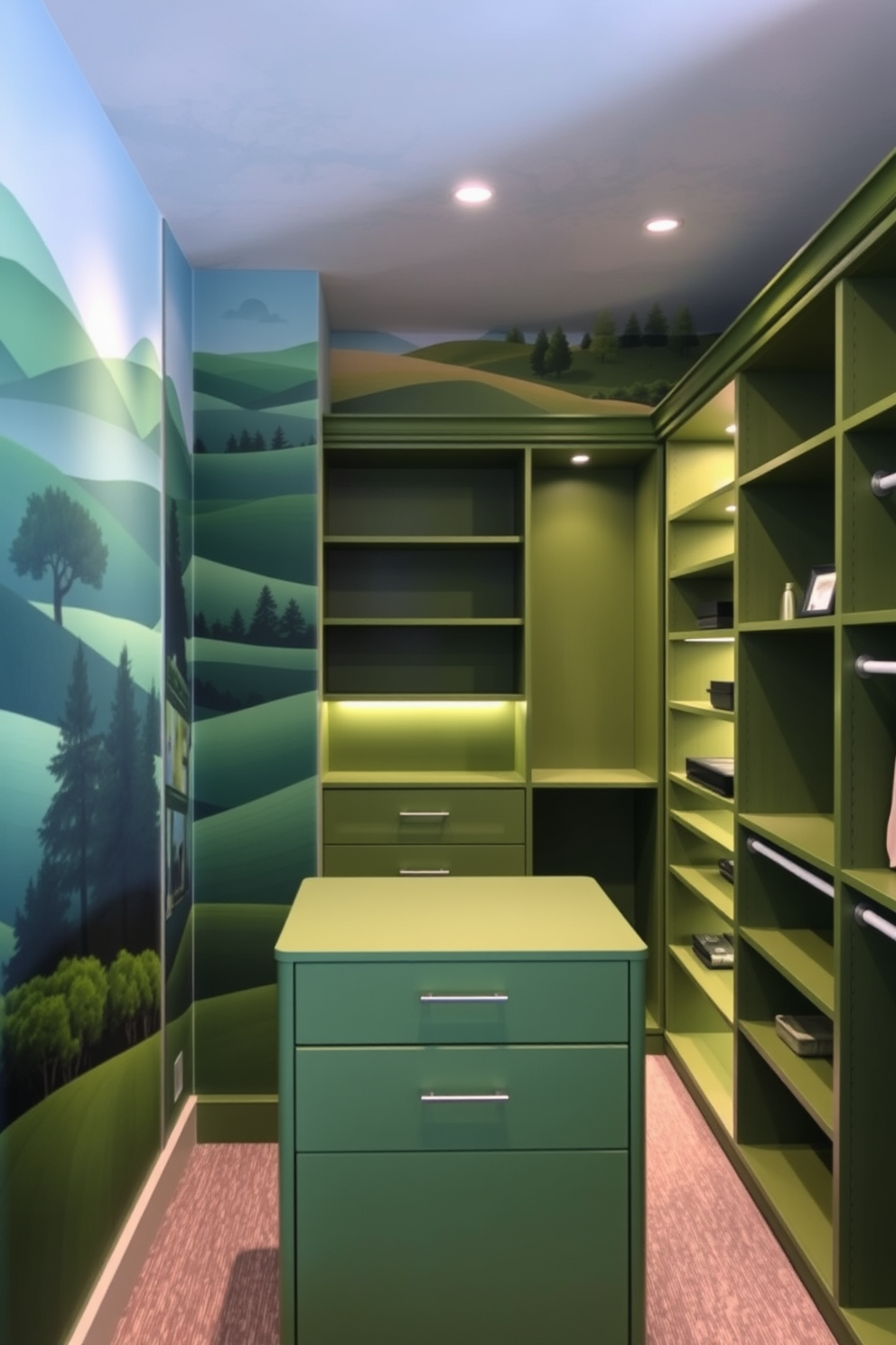 Green Walk In Closet Design Ideas 19