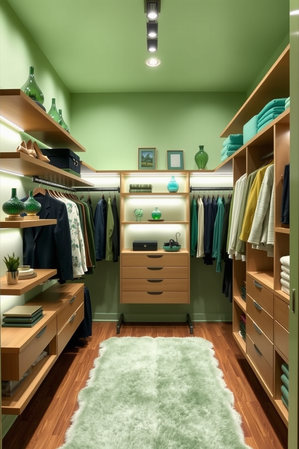 Green Walk In Closet Design Ideas 3