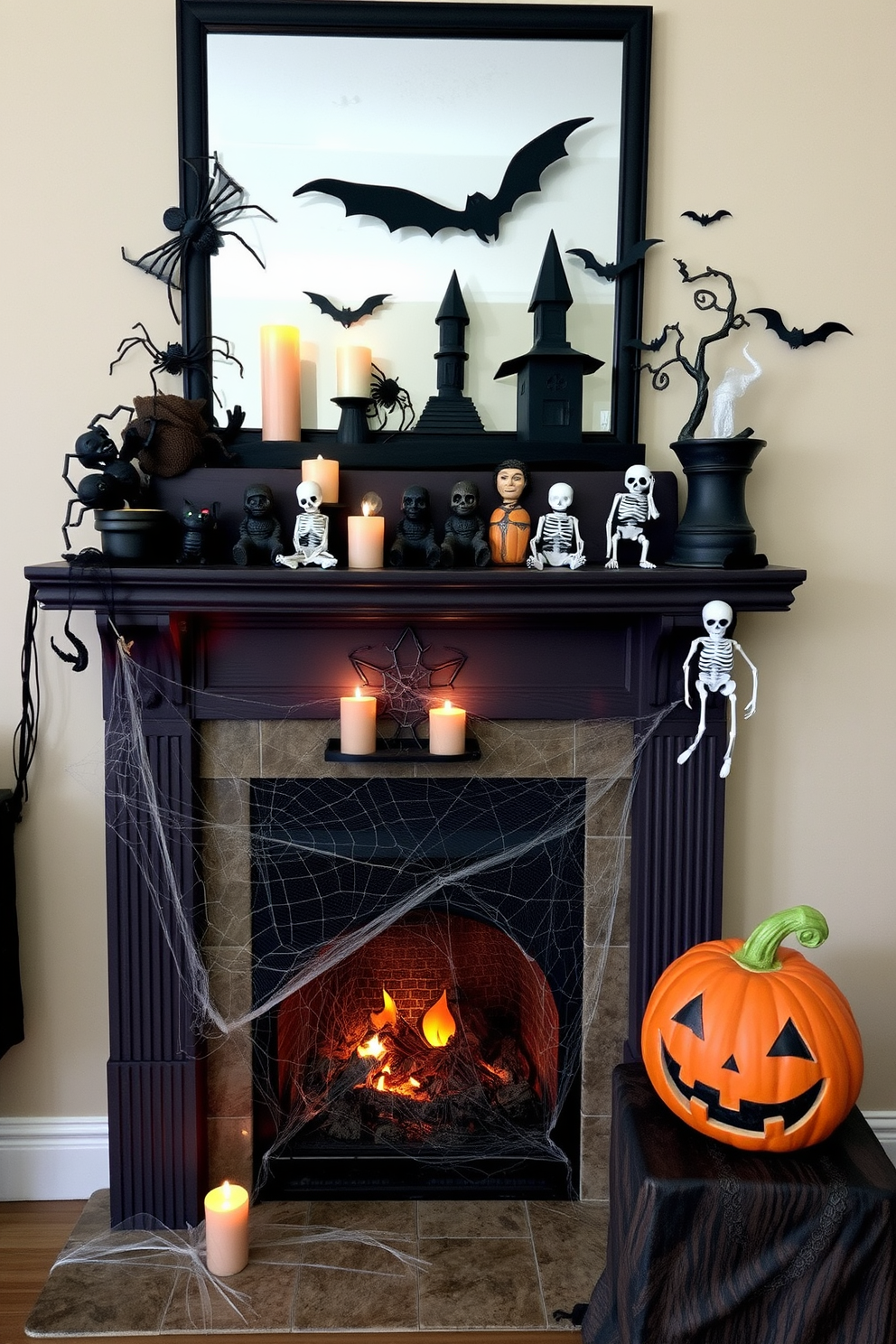 Halloween Fireplace Decorating Ideas 19