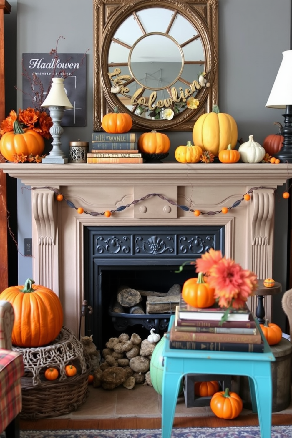 Halloween Fireplace Decorating Ideas 3