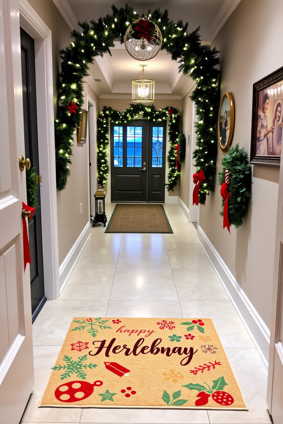 Hallway Christmas Decorating Ideas 23