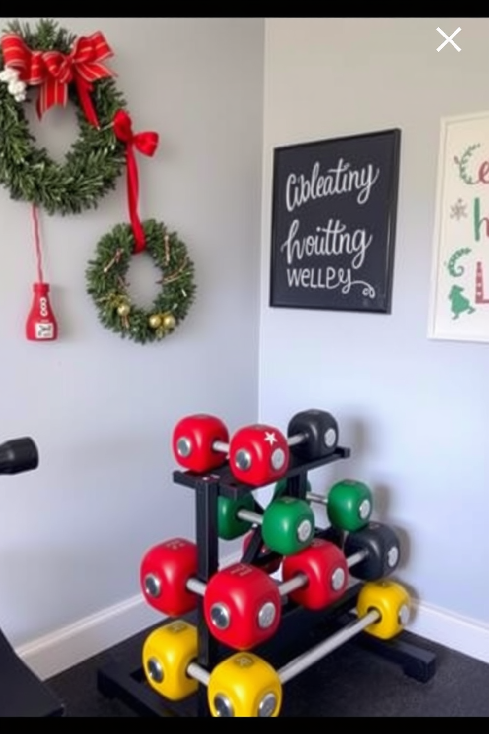 Home Gym Christmas Decorating Ideas 13