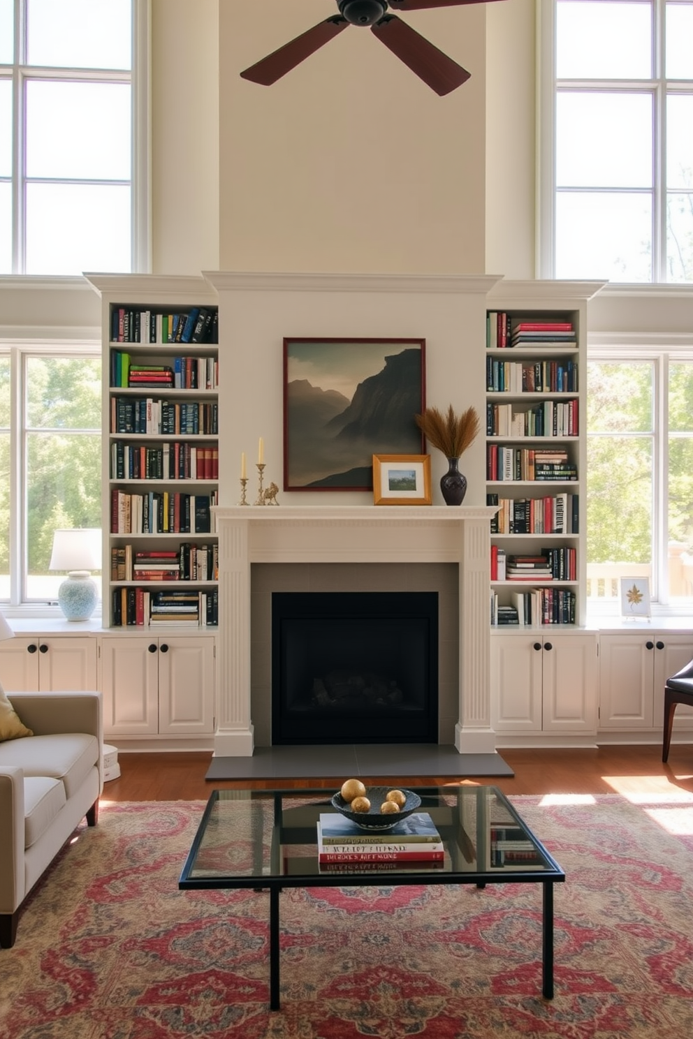 Home Library With Fireplace Design Ideas 5