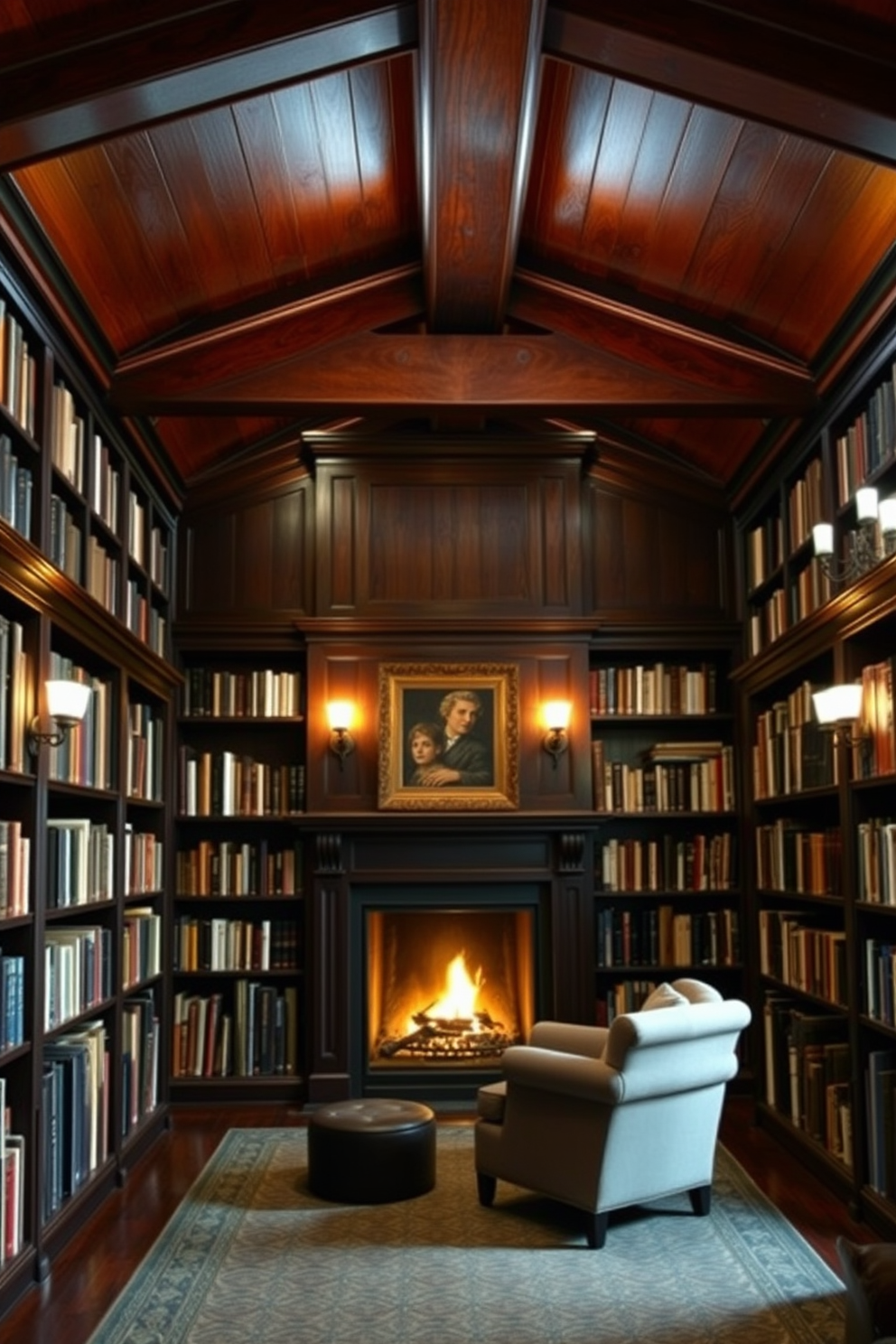 Home Library With Fireplace Design Ideas 6