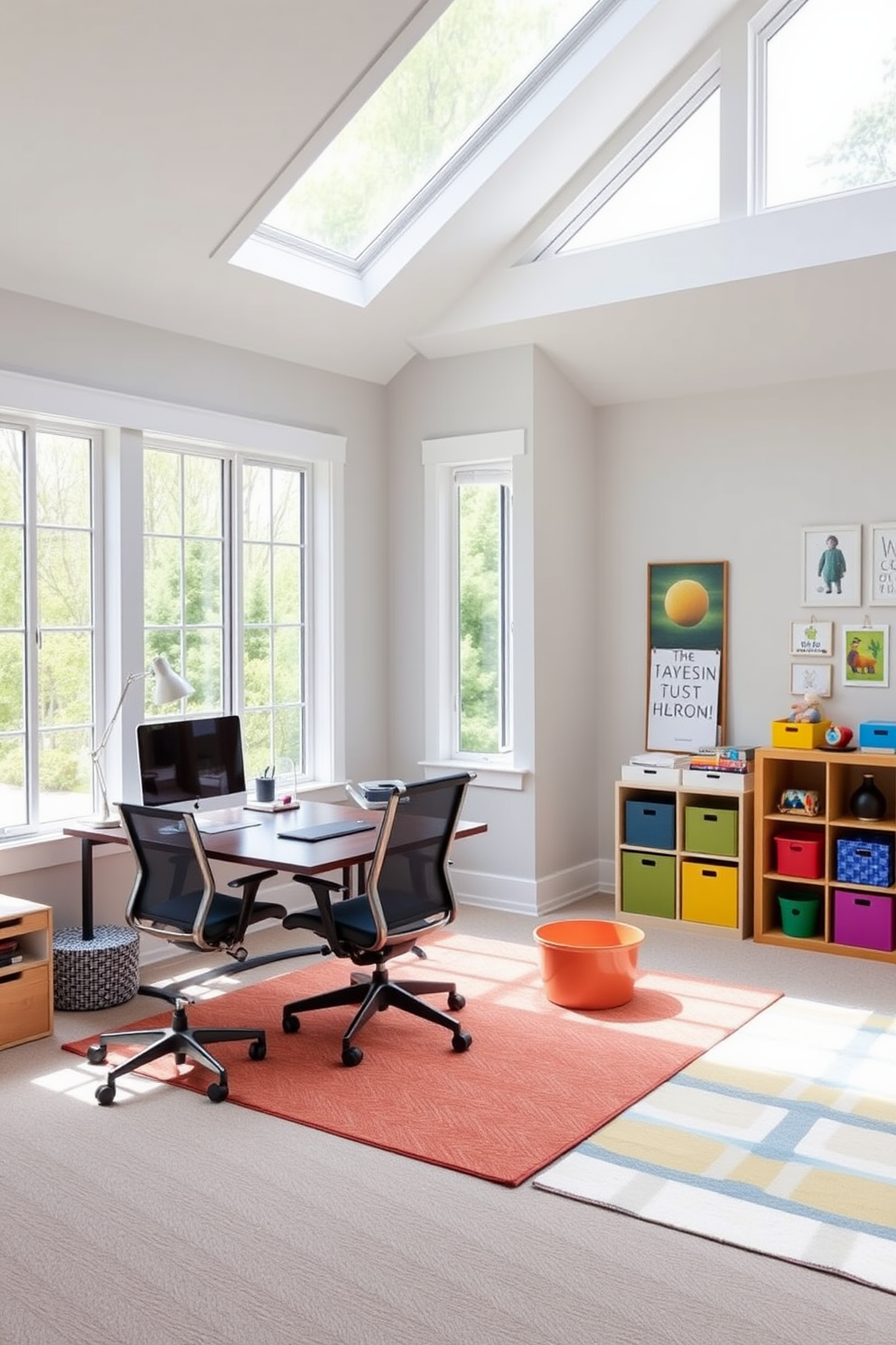 Home Office And Playroom Combo Design Ideas 10