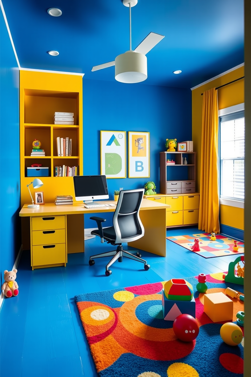 Home Office And Playroom Combo Design Ideas 11