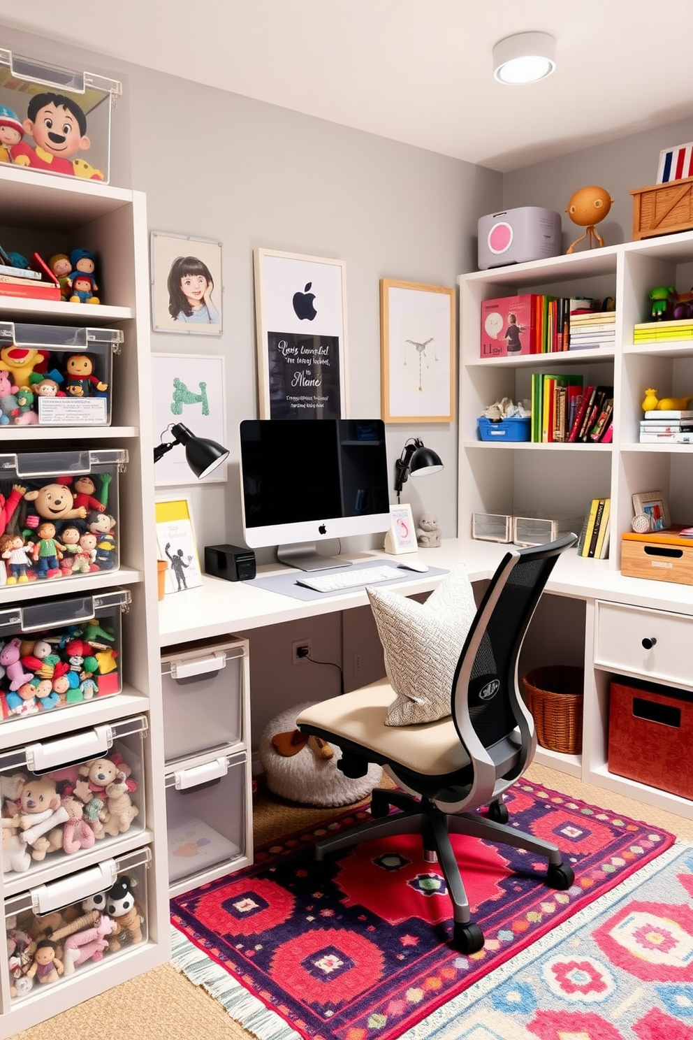 Home Office And Playroom Combo Design Ideas 23