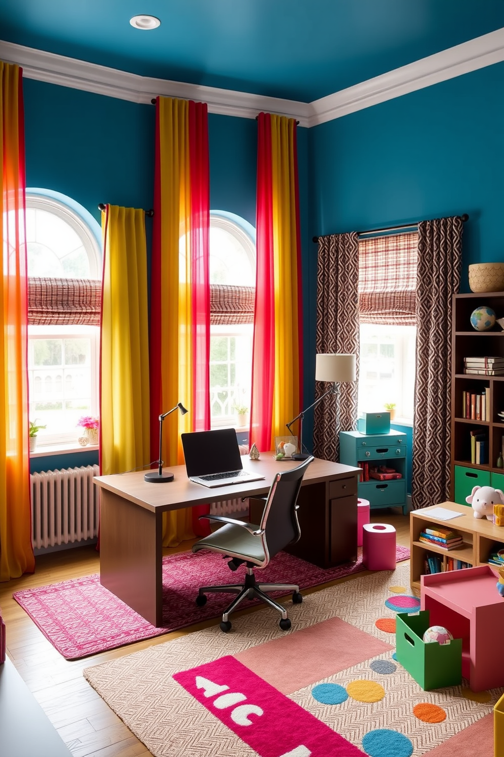 Home Office And Playroom Combo Design Ideas 27