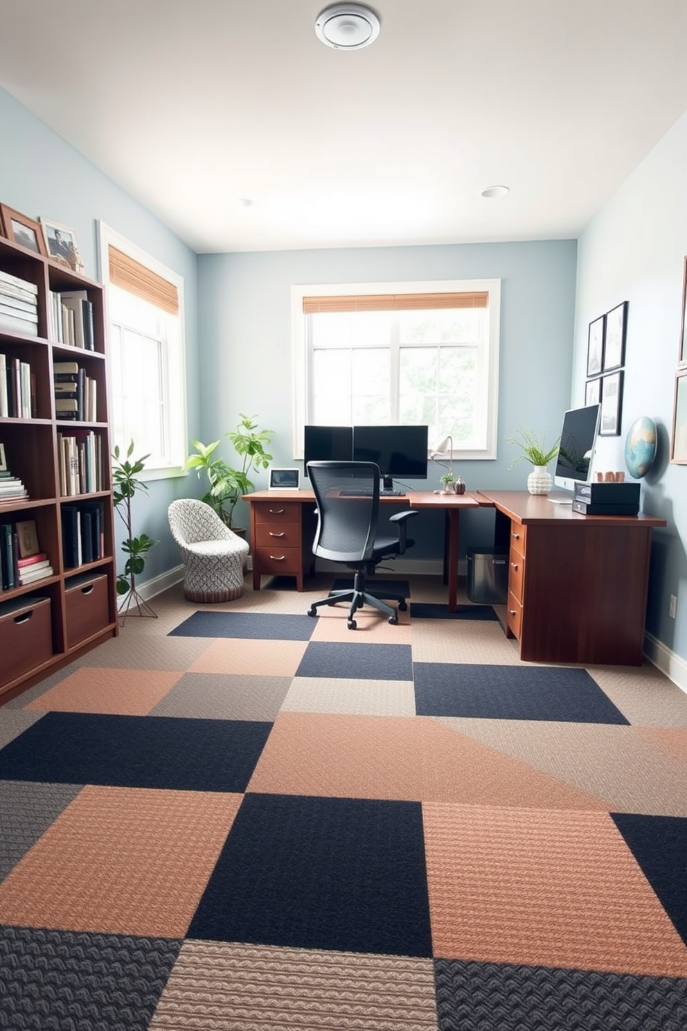 Home Office With Carpet Design Ideas 26