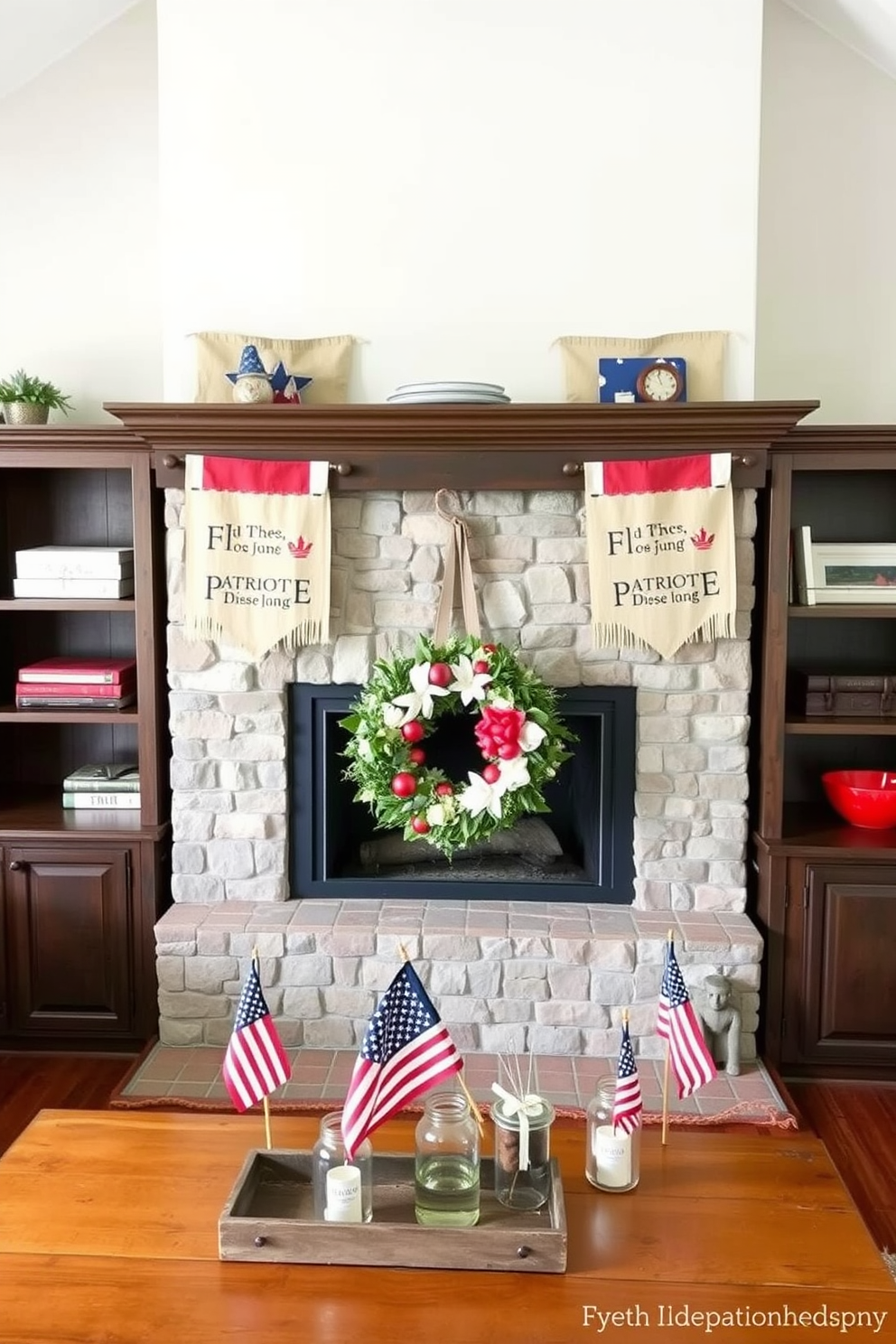 Independence Day Fireplace Decorating Ideas 11