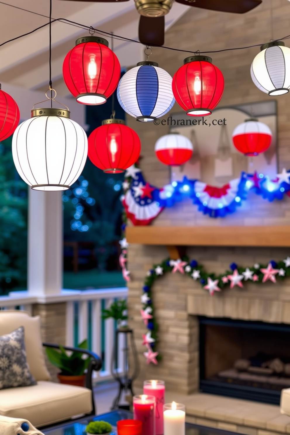 Independence Day Fireplace Decorating Ideas 13