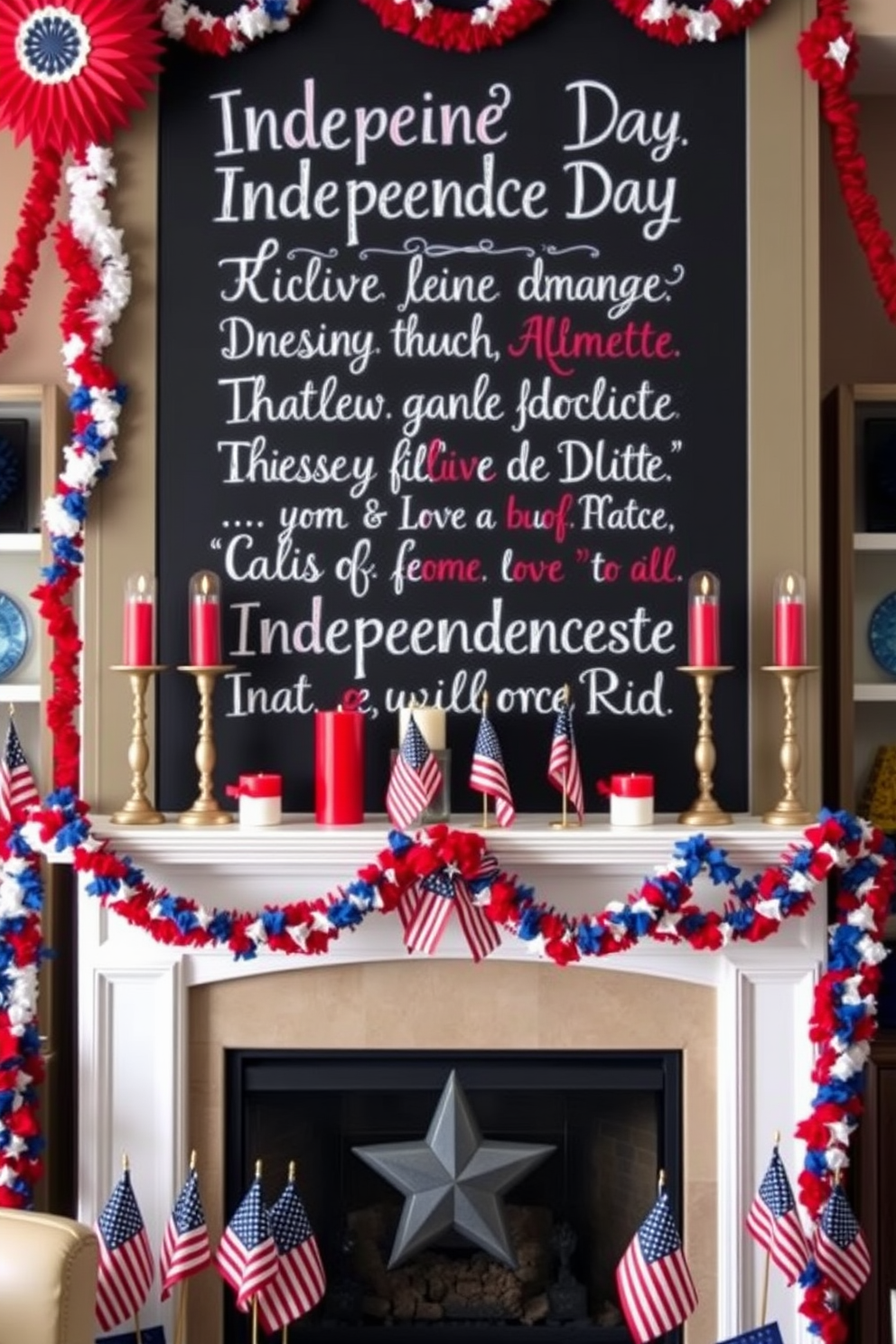 Independence Day Fireplace Decorating Ideas 16