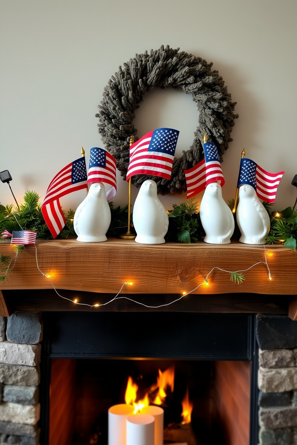 Independence Day Fireplace Decorating Ideas 19