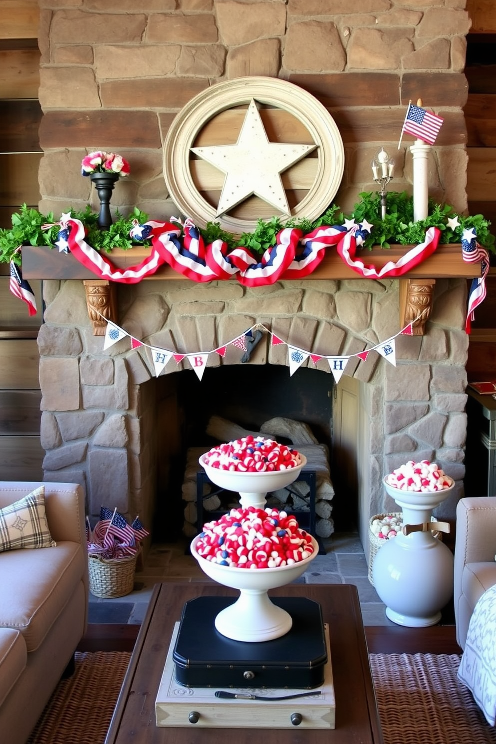 Independence Day Fireplace Decorating Ideas 24