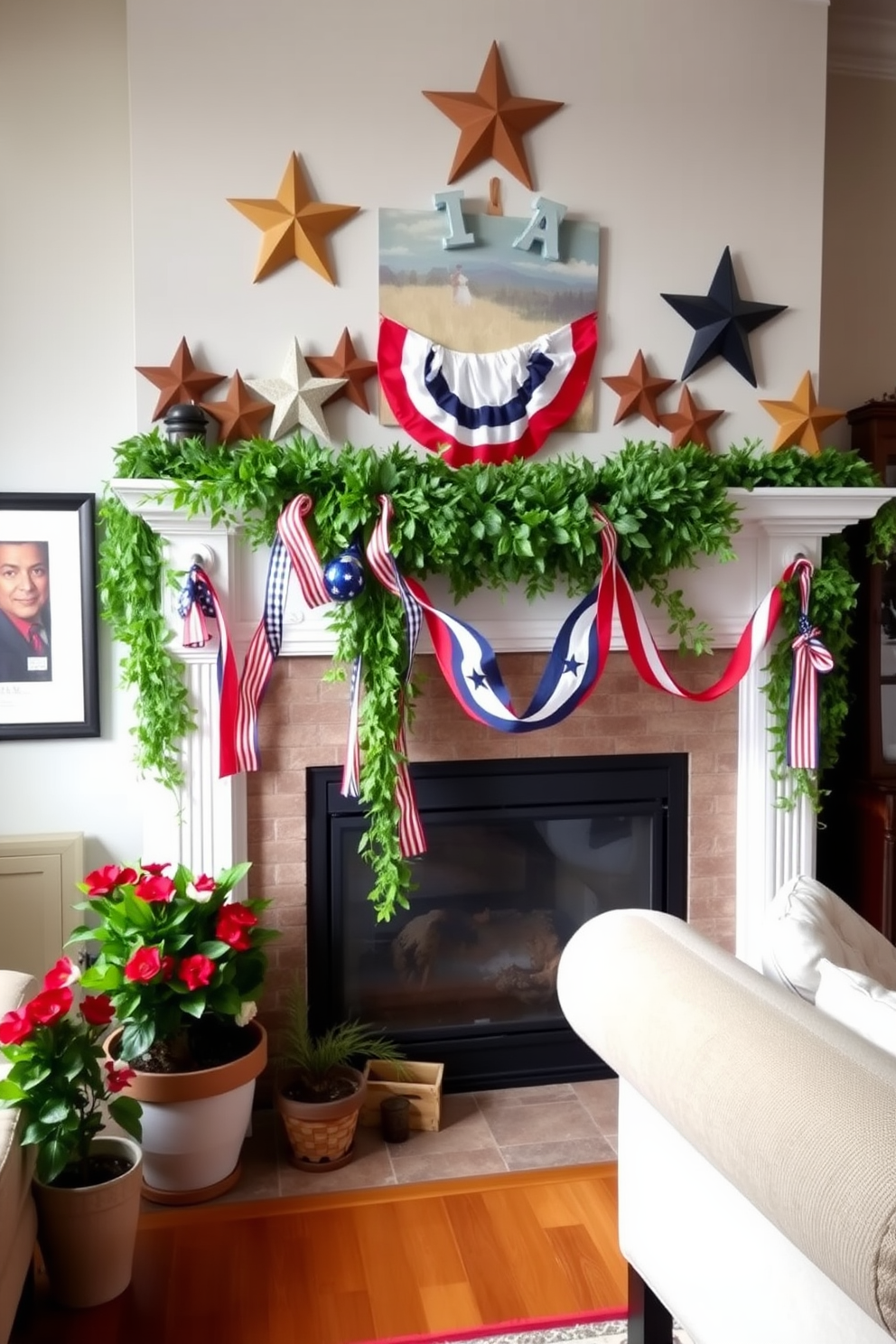 Independence Day Fireplace Decorating Ideas 25