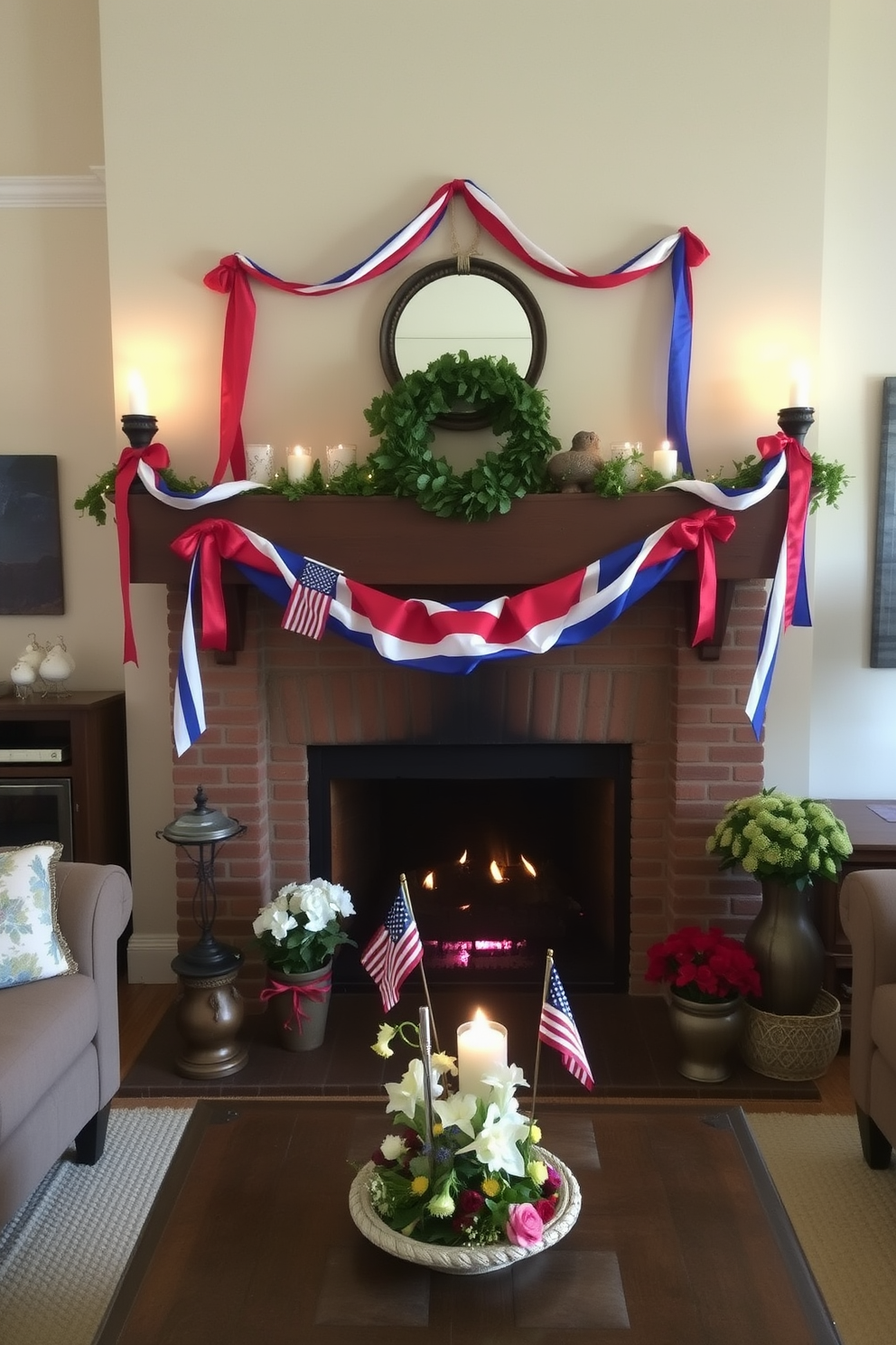 Independence Day Fireplace Decorating Ideas 28