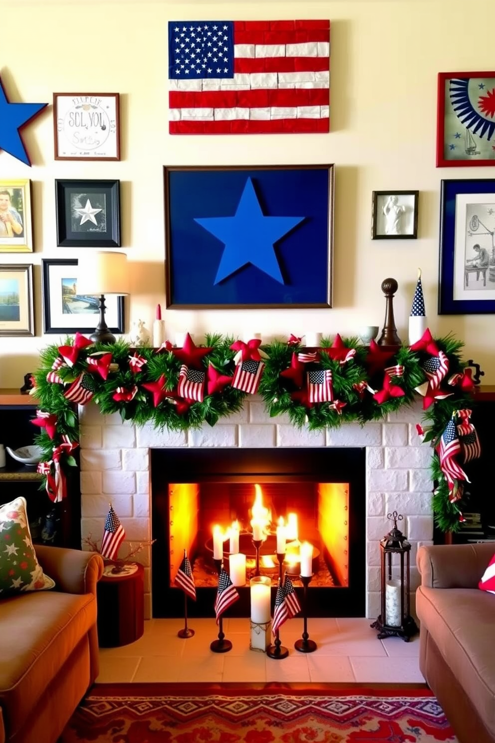 Independence Day Fireplace Decorating Ideas 30