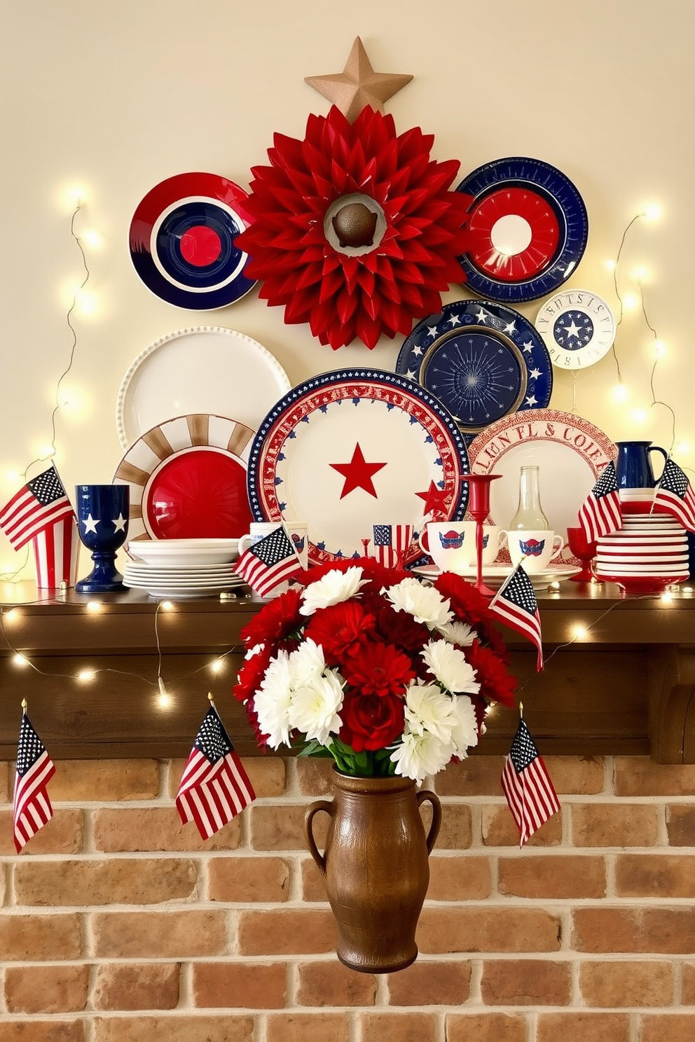 Independence Day Mantel Decorating Ideas 26