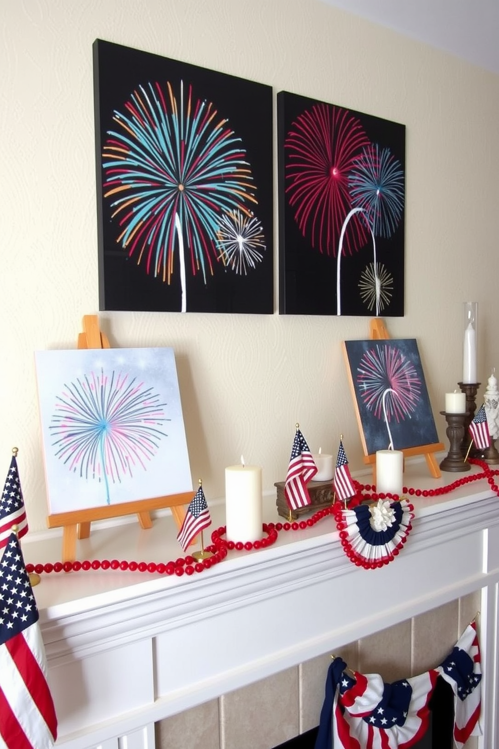 Independence Day Mantel Decorating Ideas 27