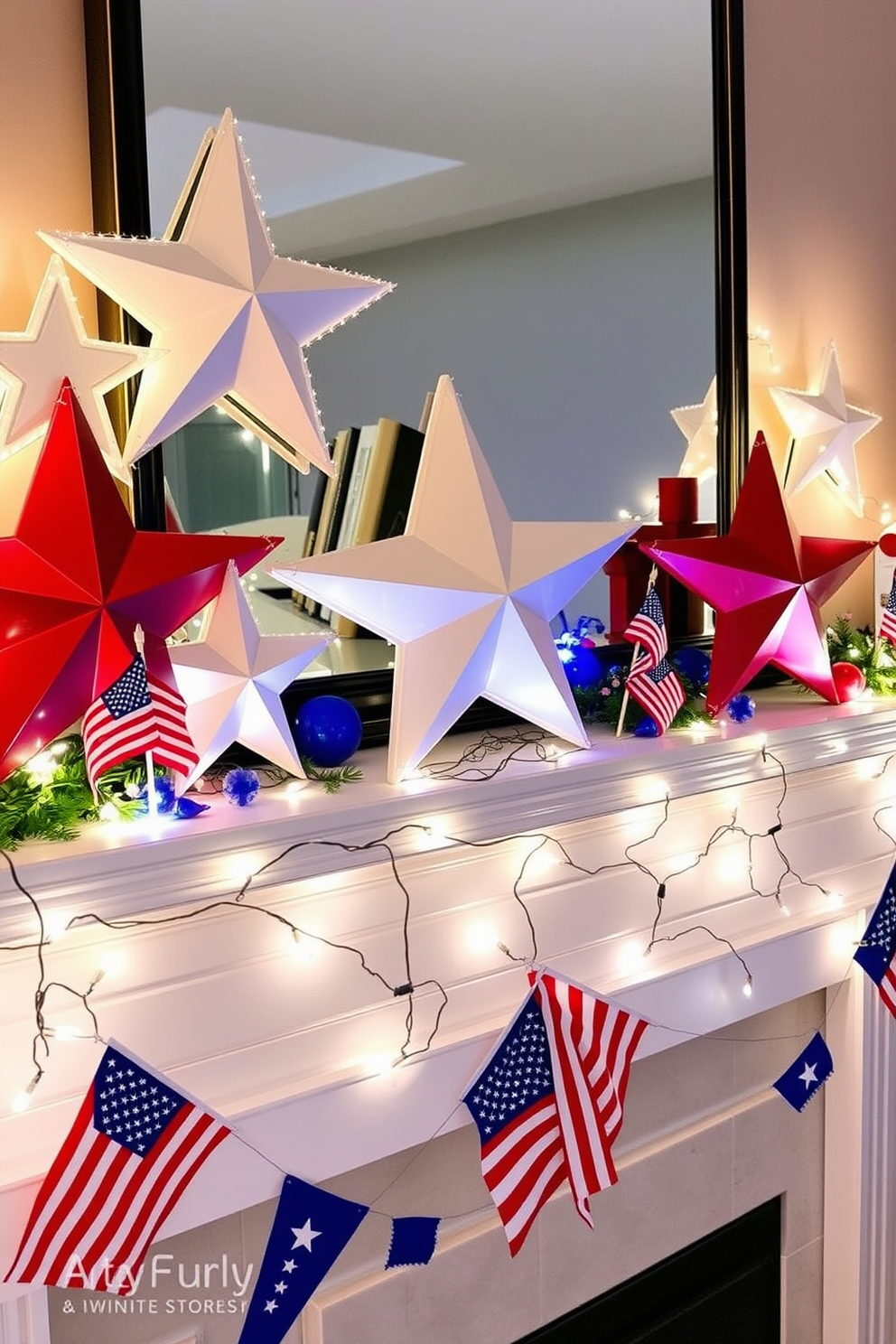 Independence Day Mantel Decorating Ideas 4