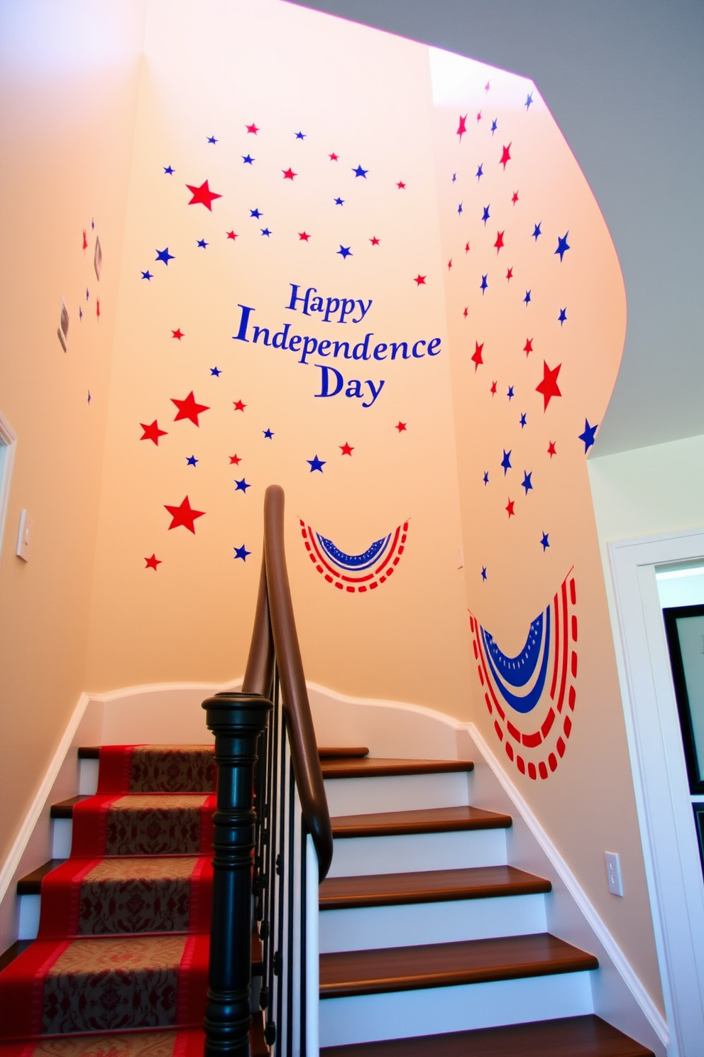 Independence Day Staircase Decorating Ideas 25