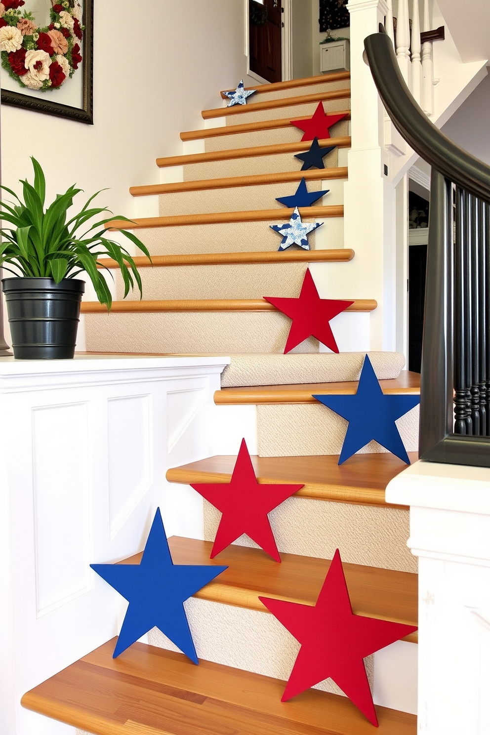 Independence Day Staircase Decorating Ideas 29