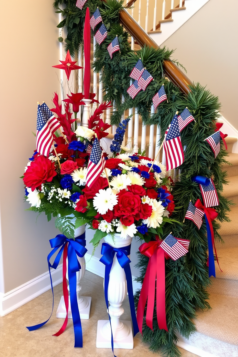 Independence Day Staircase Decorating Ideas 4