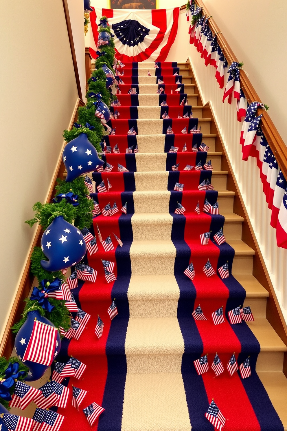 Independence Day Staircase Decorating Ideas 6