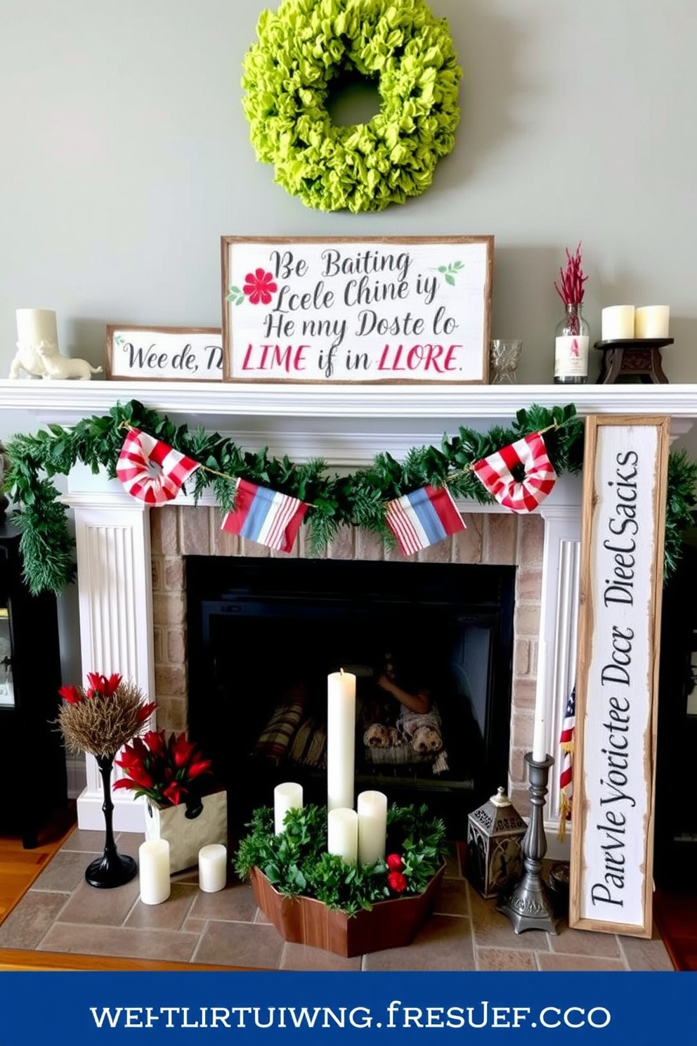 Labor Day Fireplace Decorating Ideas 17