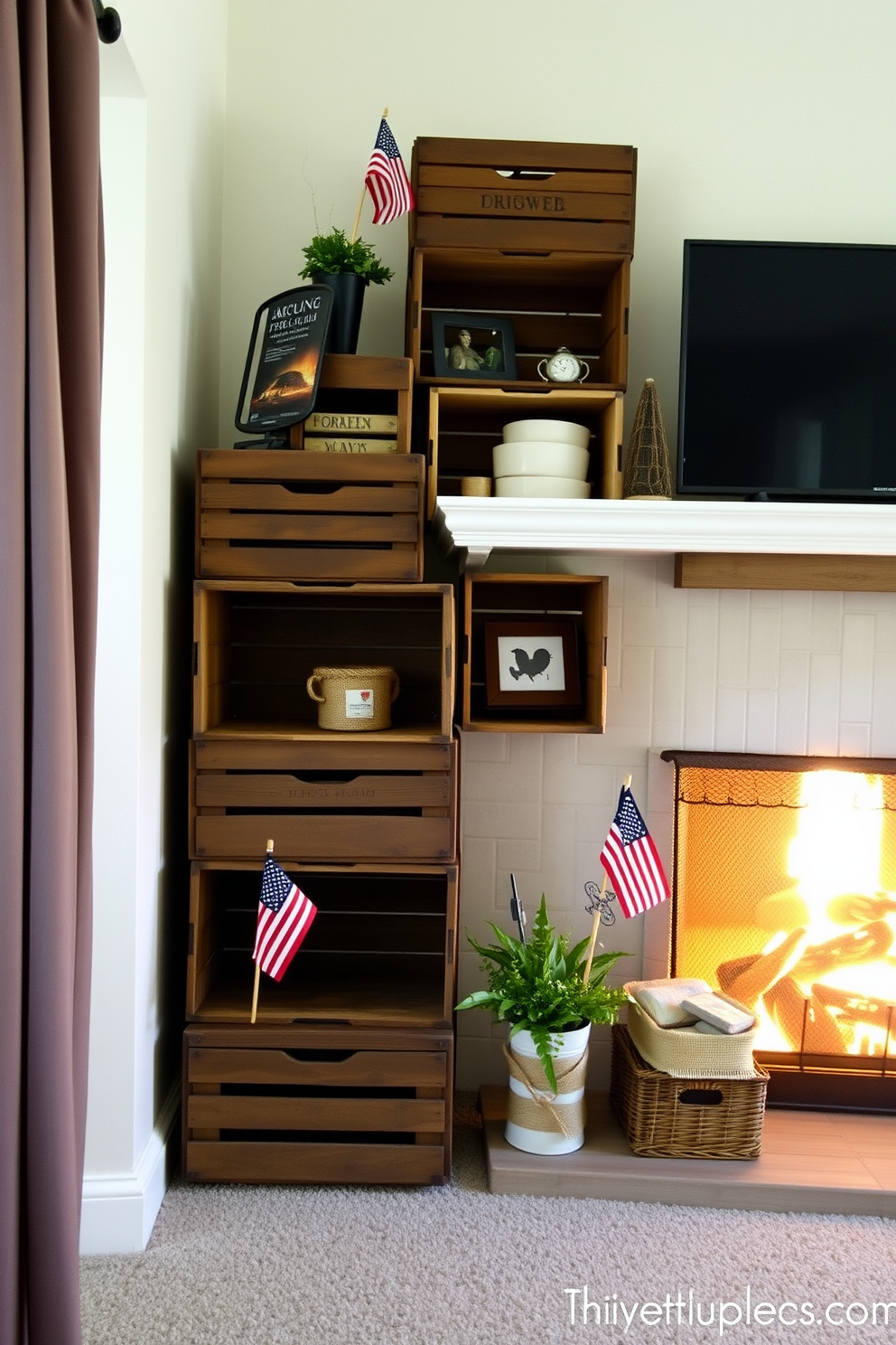 Labor Day Fireplace Decorating Ideas 25