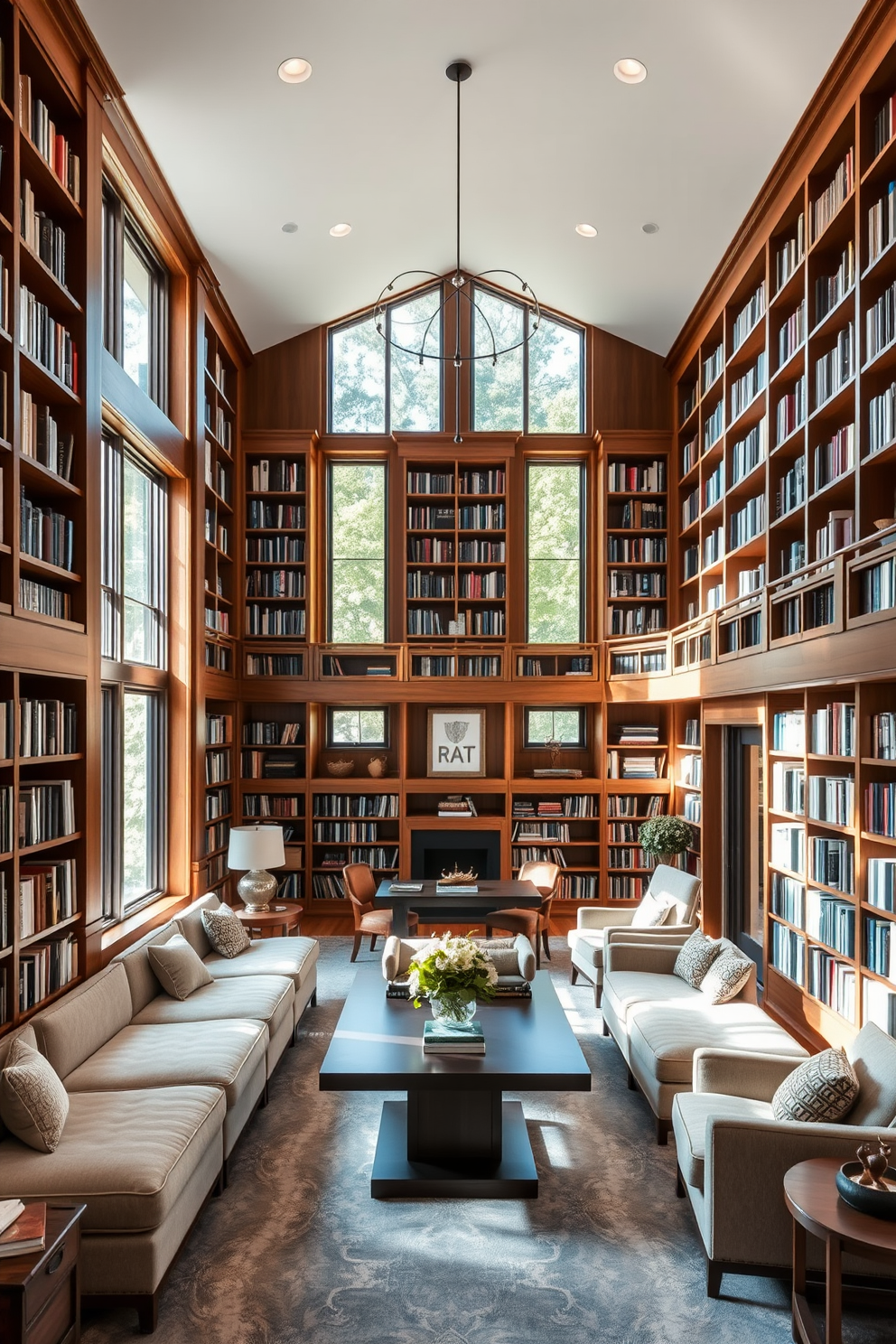 Large Home Library Design Ideas 17