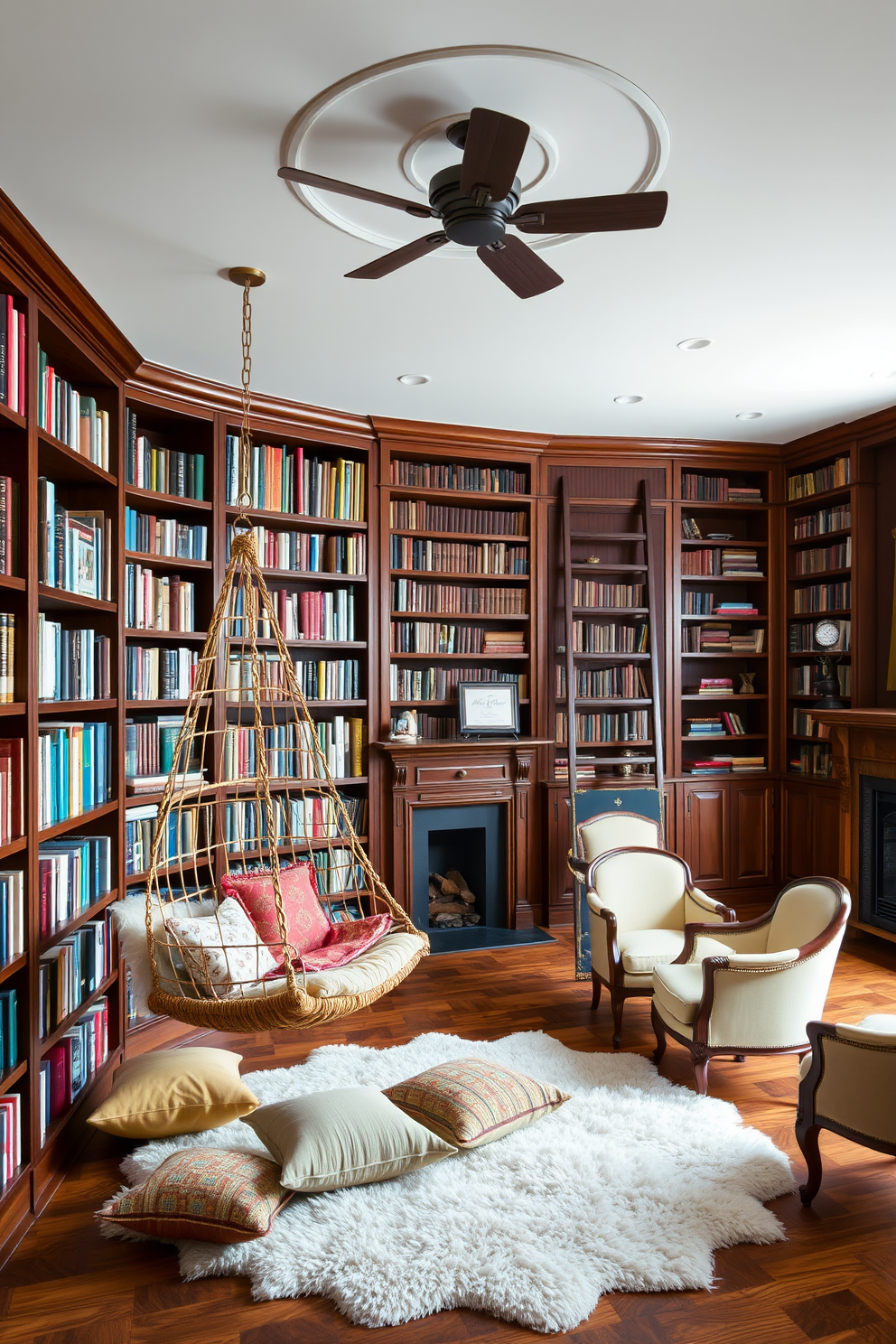 Large Home Library Design Ideas 23