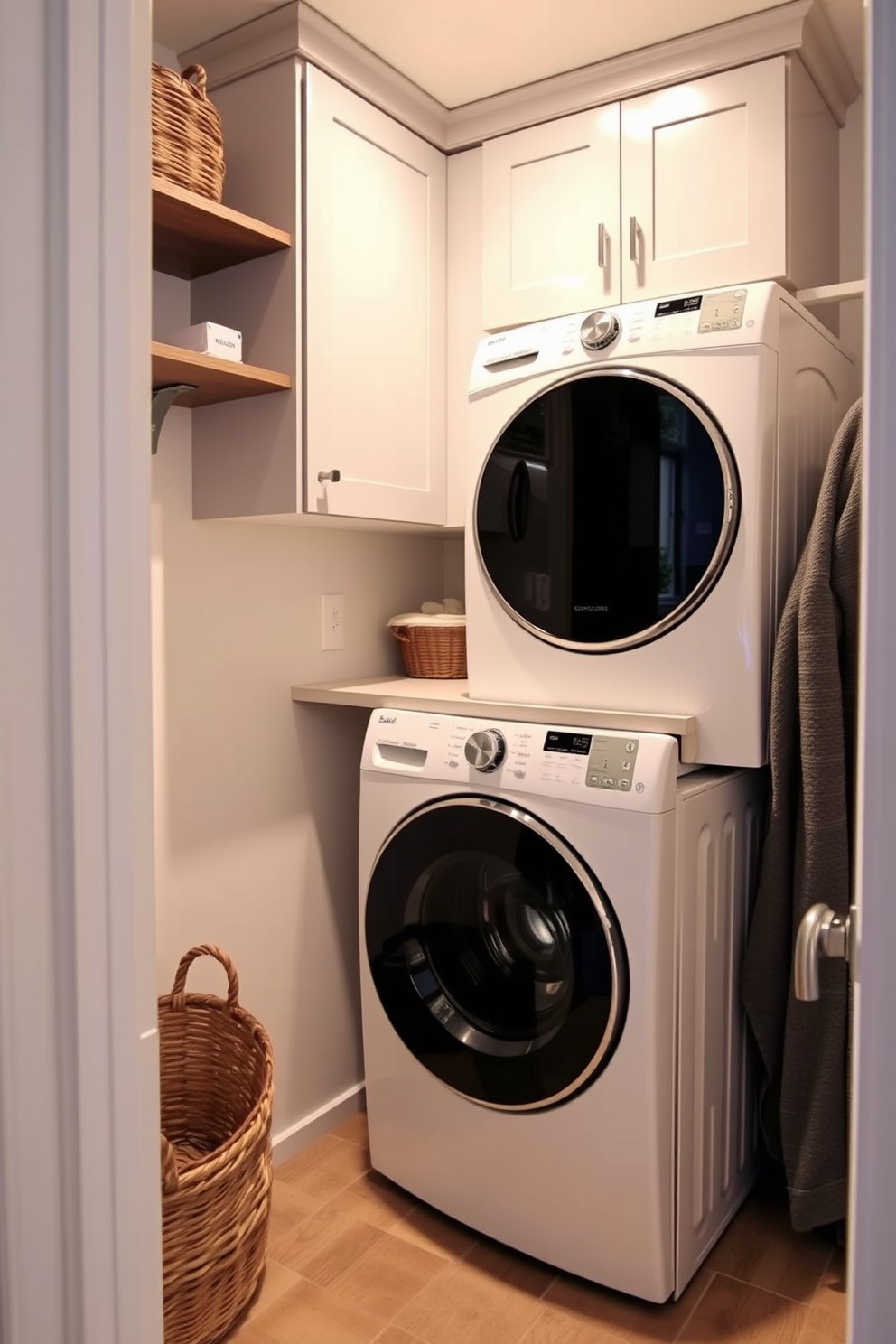 Laundry Room With Stacked Washer Dryer Design Ideas 14