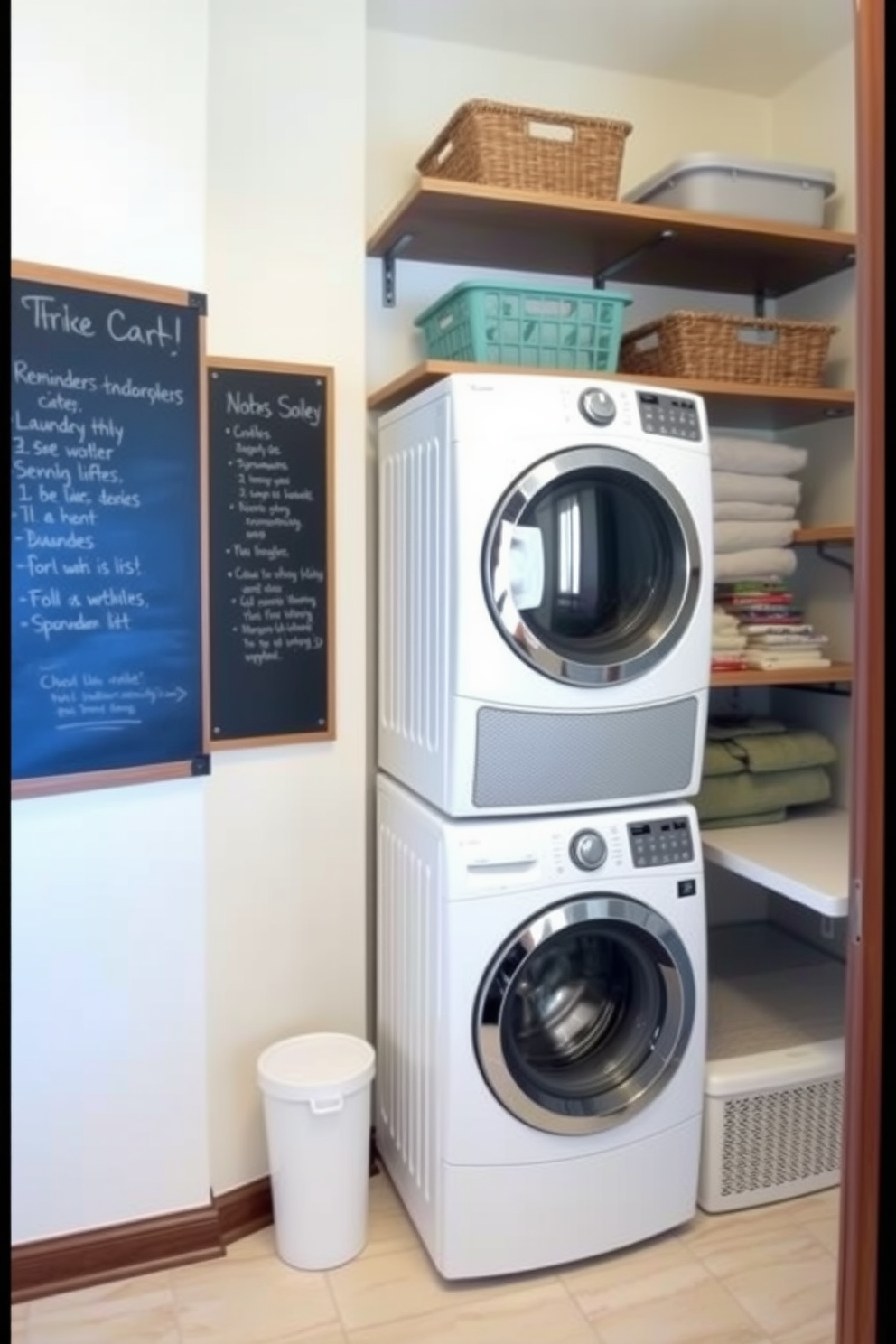 Laundry Room With Stacked Washer Dryer Design Ideas 15