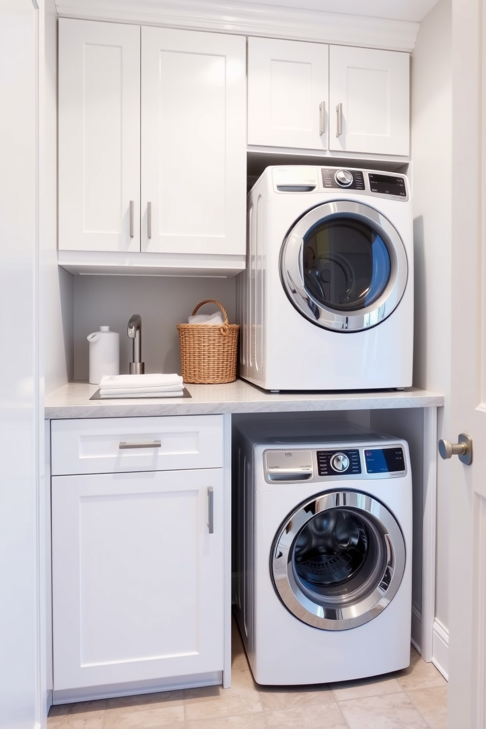 Laundry Room With Stacked Washer Dryer Design Ideas 20