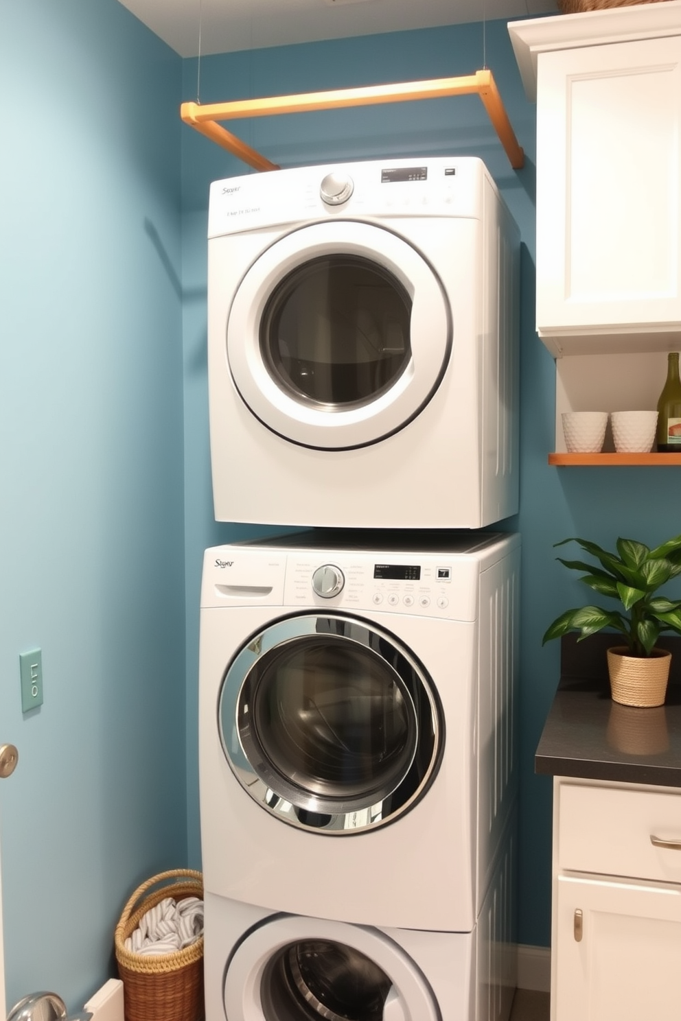 Laundry Room With Stacked Washer Dryer Design Ideas 24