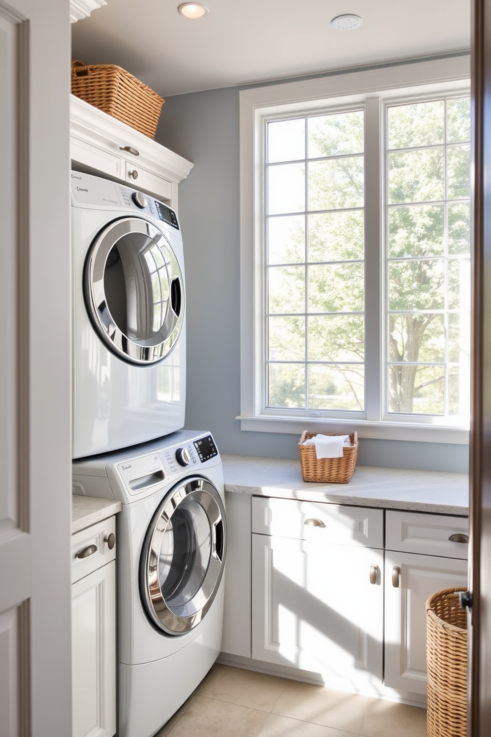 Laundry Room With Stacked Washer Dryer Design Ideas 25