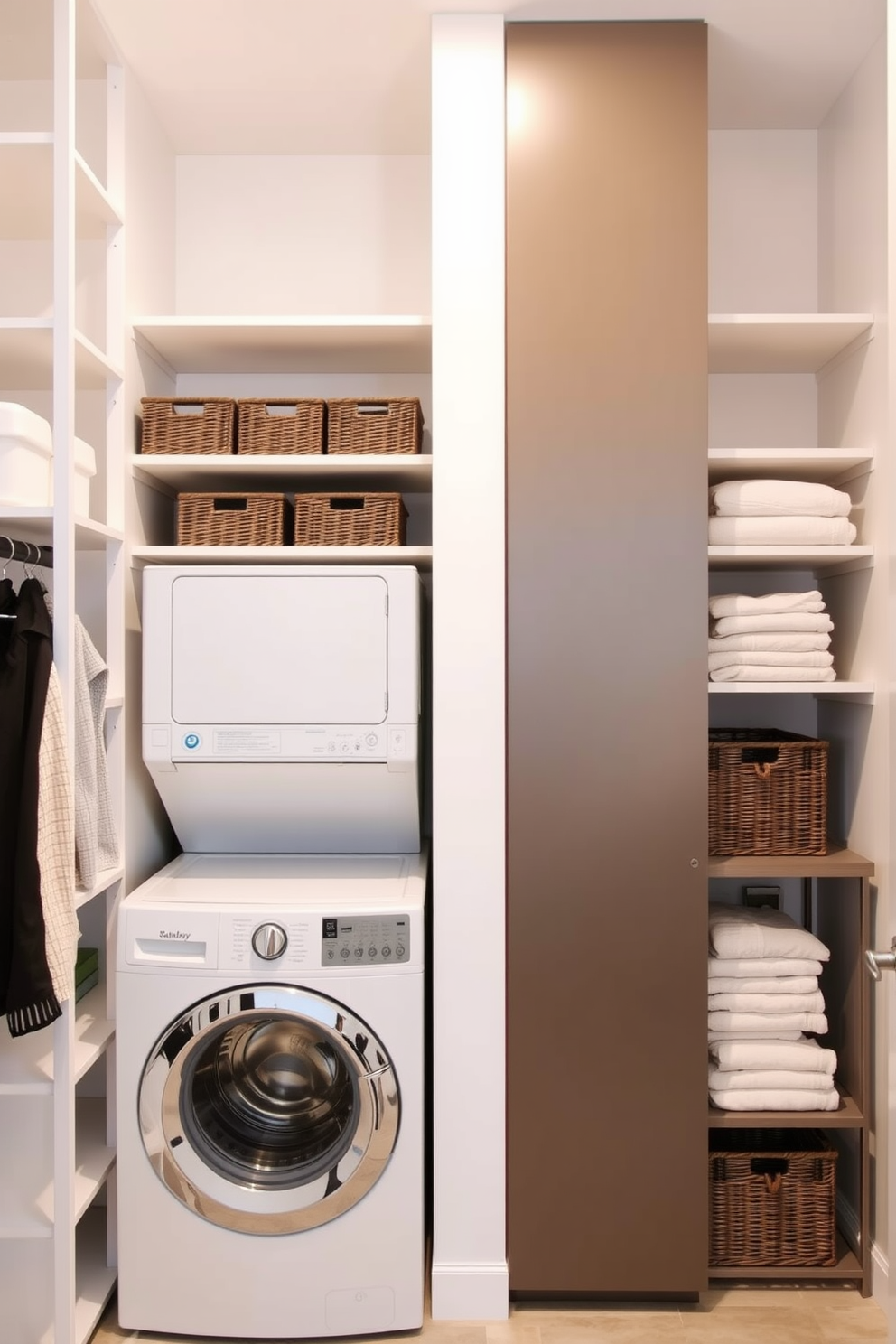 Laundry Room With Stacked Washer Dryer Design Ideas 28