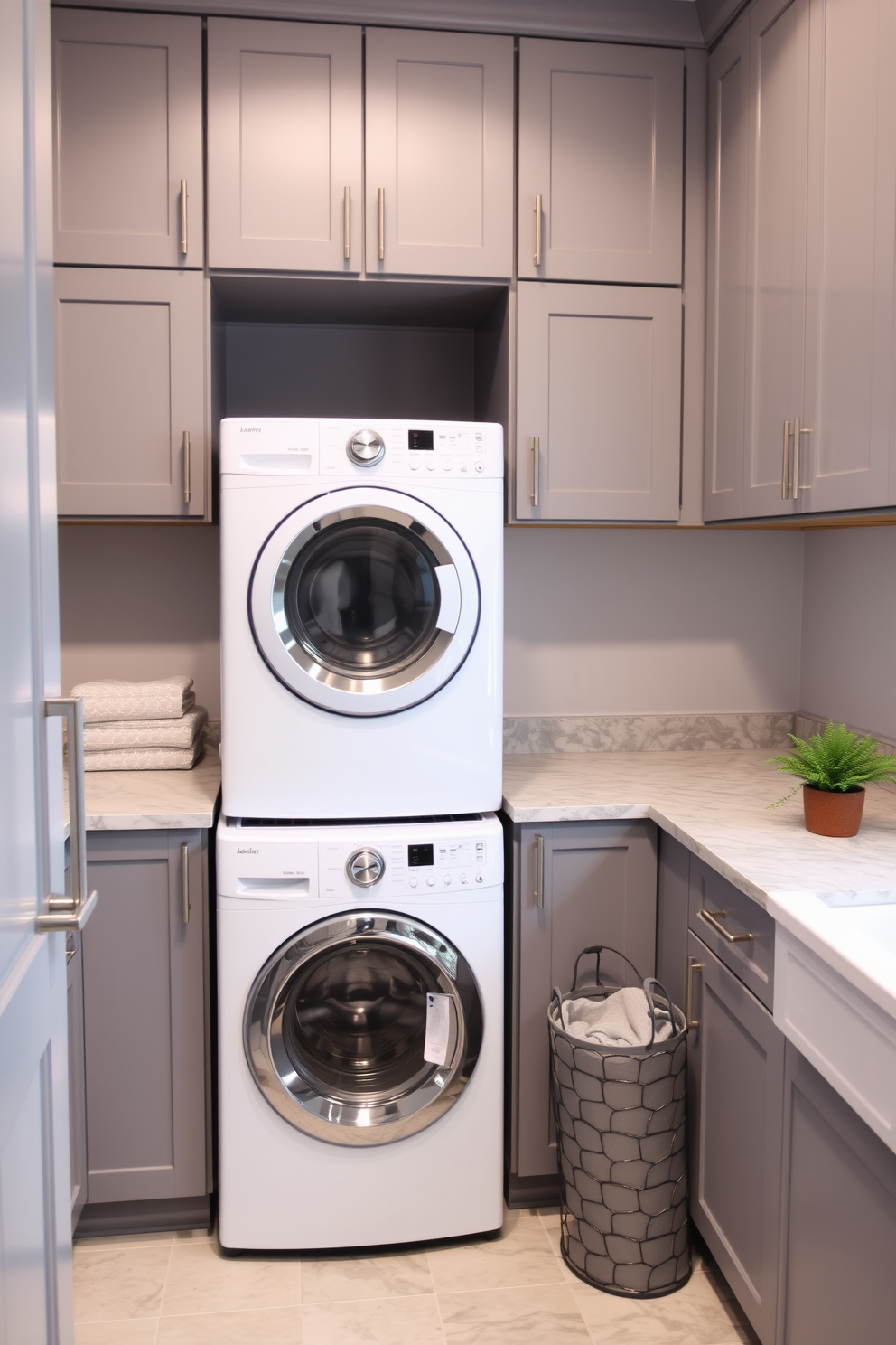 Laundry Room With Stacked Washer Dryer Design Ideas 30