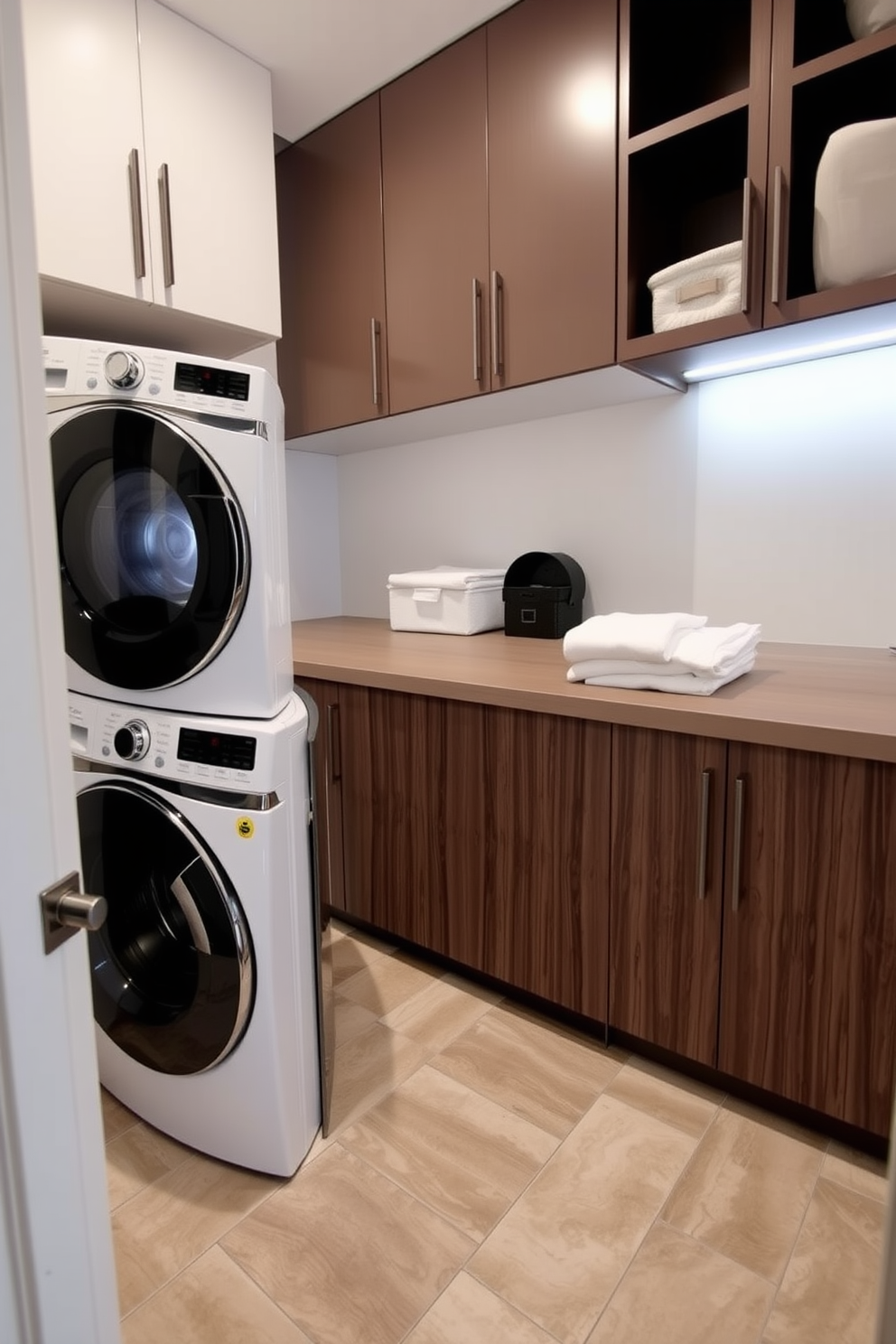 Laundry Room With Stacked Washer Dryer Design Ideas 6