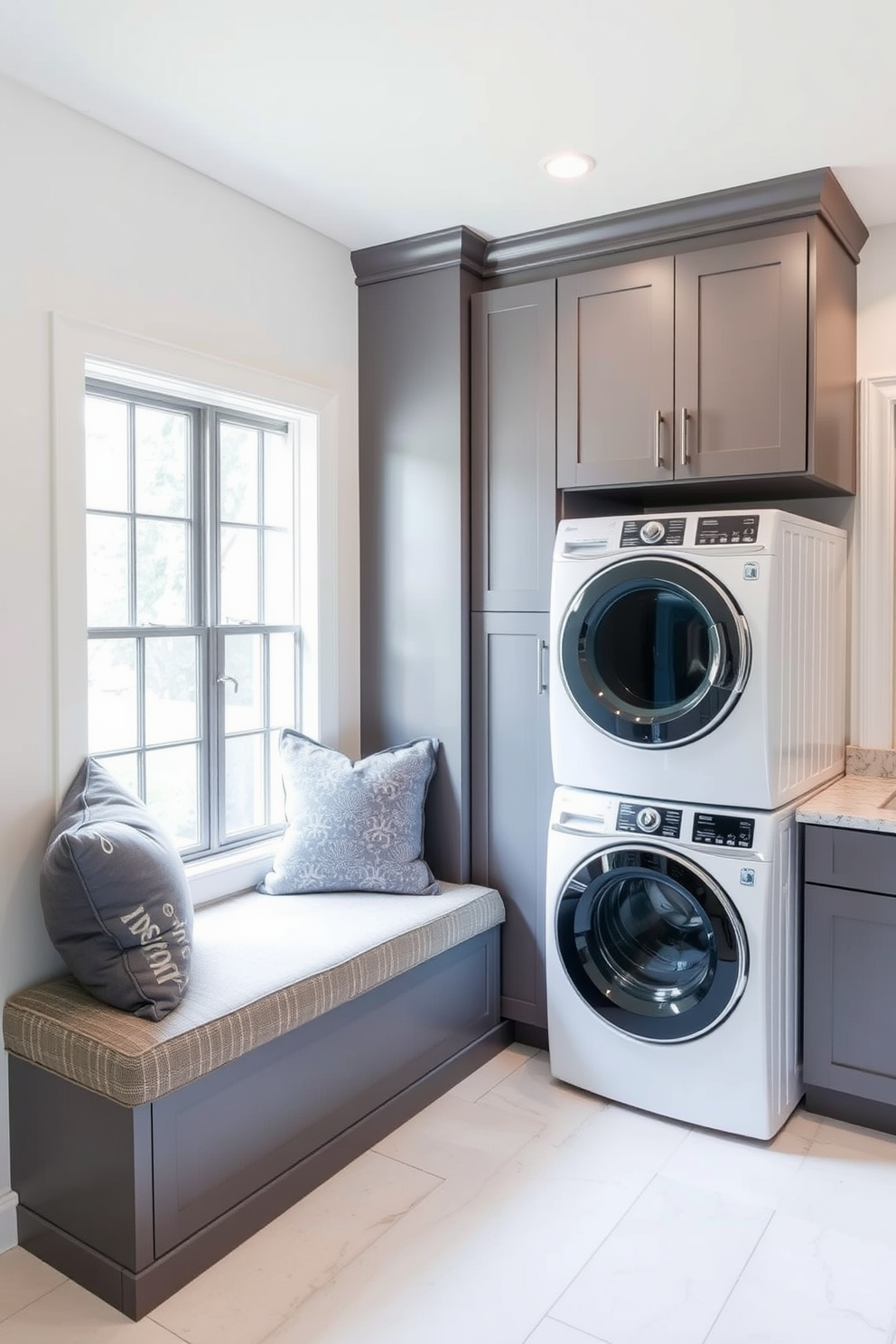 Laundry Room With Stacked Washer Dryer Design Ideas 8