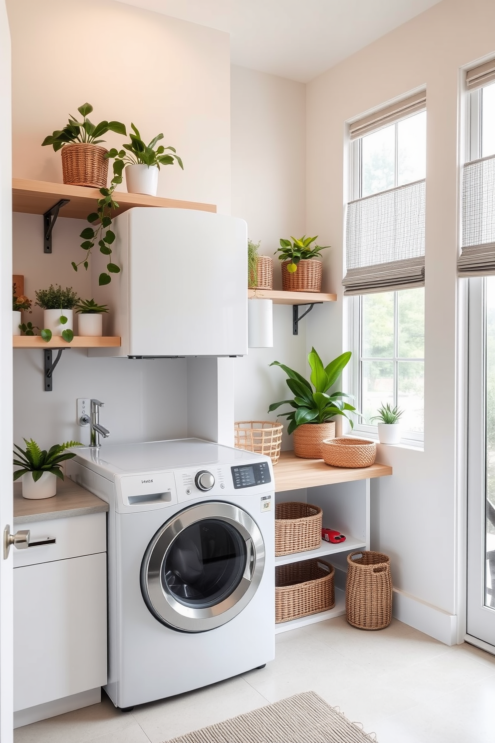 Laundry Room With Stacked Washer Dryer Design Ideas 9