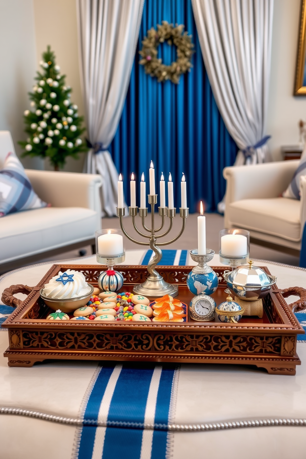 Living Room Hanukkah Decorating Ideas 27