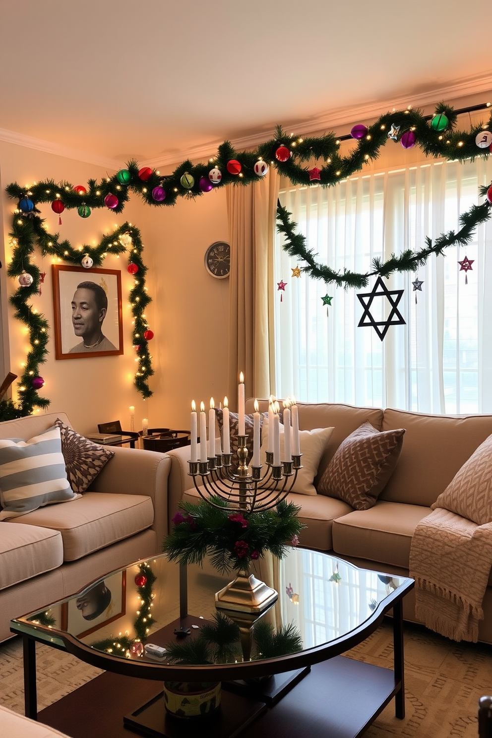 Living Room Hanukkah Decorating Ideas 3