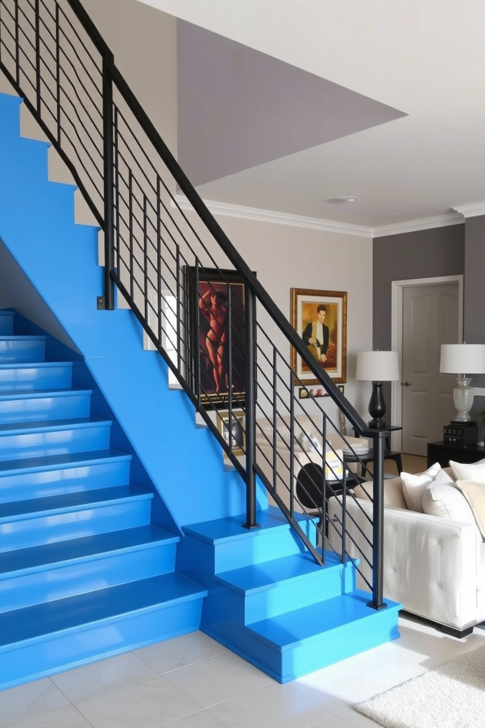 Living Room With Stairs Design Ideas 12